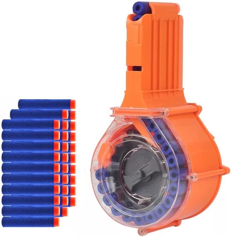 Revista de tambor de 25 rondas para la serie Nerf N-Strike Elite con 30 dardos de recarga