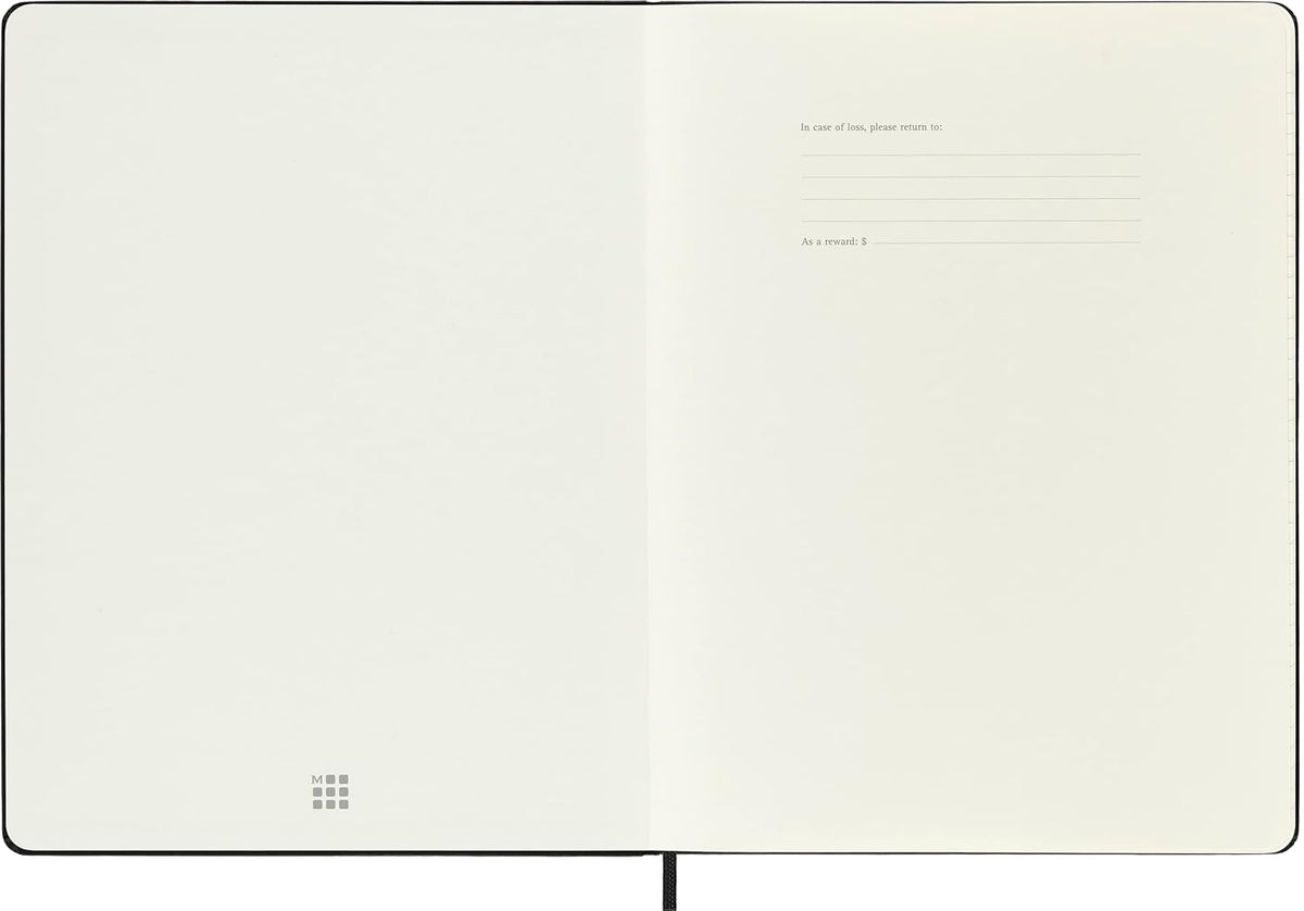 Moleskine Cuaderno Clásico, Tapa Dura, XL (7.5" x 9.5") Rayado/Con Líneas, Negro, 192 Páginas