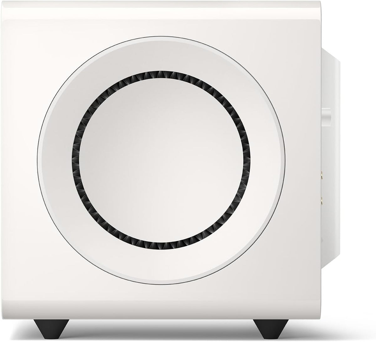 KEF KC92 - Subwoofer con cancelación de fuerza, color blanco brillante
