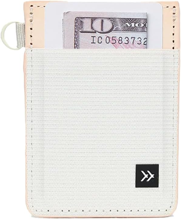 Thread Wallets Cartera con tarjetero de cuero minimalista ultradelgada (blanco hueso)