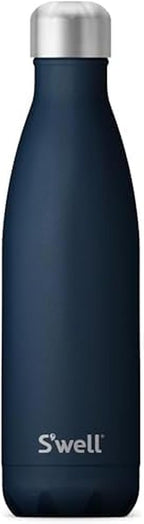 S'well Botella de agua de acero inoxidable, 17 onzas, azurita, recipientes aislados al vacío de triple capa que mantiene las bebidas frías durante 36 horas y calientes durante 18, sin BPA, perfecta