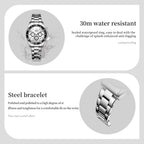 OLEVS Reloj para Mujer Moderno de Moda con Diamantes para Damas Analógico, Acero Inoxidable, Resistente al Agua, Luminosa, Día, Fecha, Dos Tonos