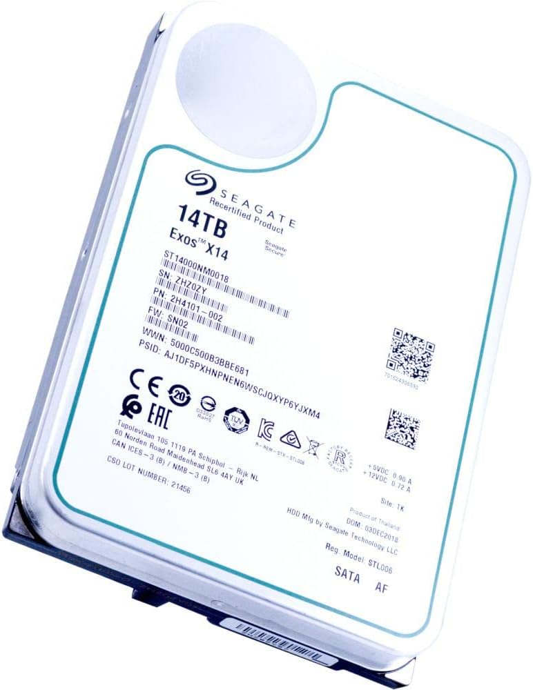 Seagate Disco duro empresarial Exos X14 SATA 6Gb\/s 7200RPM de 3.5...