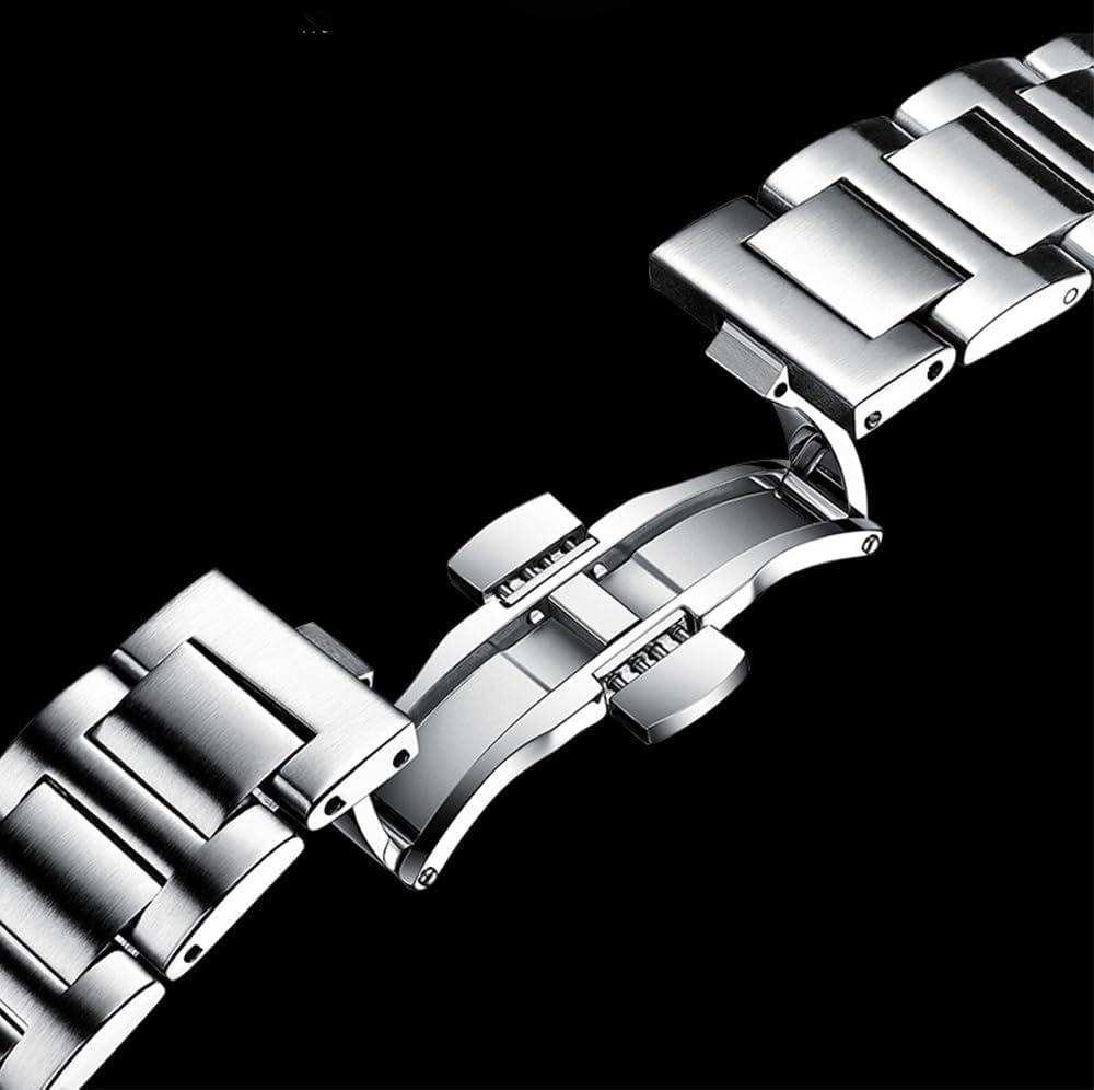 BESTKANG Reloj octogonal de acero inoxidable para hombre, reloj de cuarzo luminoso, reloj de pulsera de negocios
