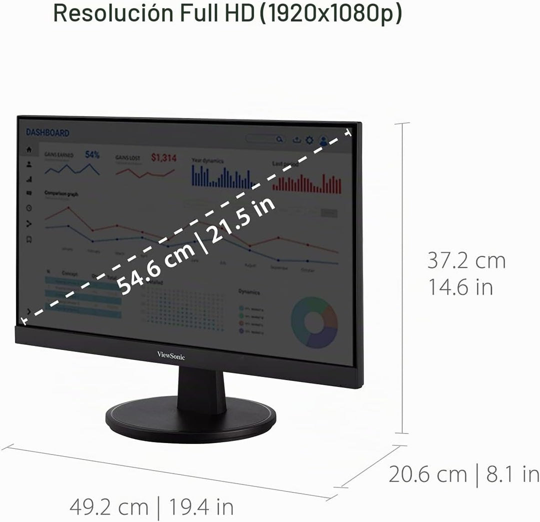 ViewSonic VA2247-MH Monitor de 22 pulgadas Full HD 1080p con 100Hz,...