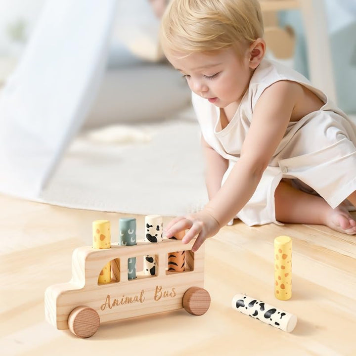 Traditional Wooden Pop Up Toys for BabiesBus Toy