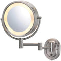 Espejo de pared jerdon de 8 pulgadas, con 5 aumentos, iluminado, extensión de 13 pulgadas. , Iluminado, L, Nickel