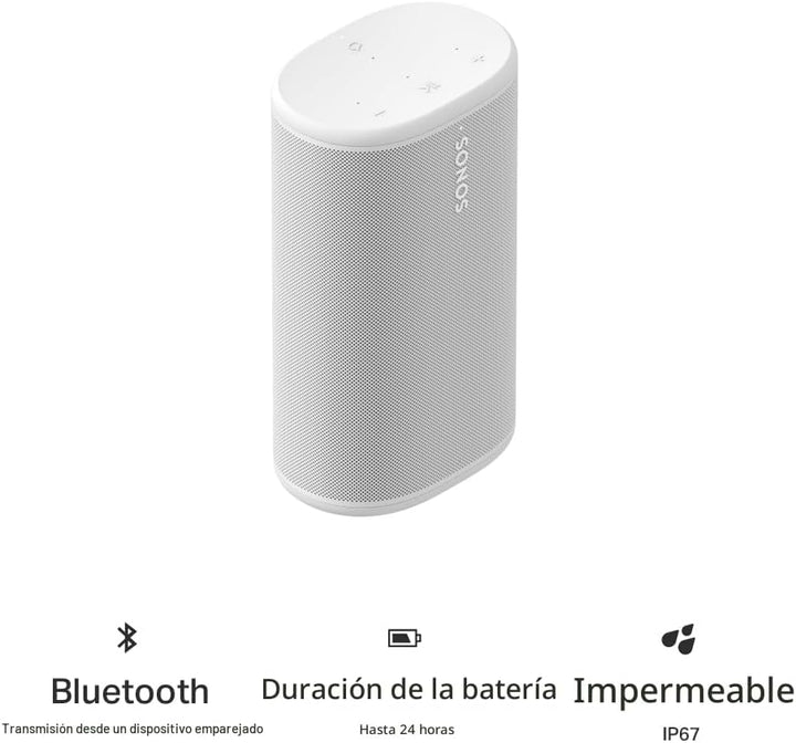 Sonos Play - Altavoz Bluetooth portátil con WiFi, Alexa, batería de...