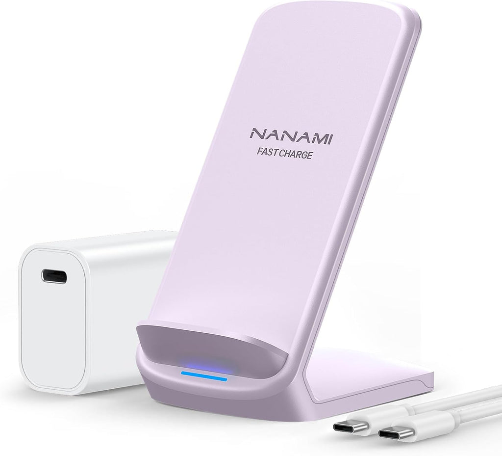 Cargador rápido NANAMI, soporte de carga inalámbrico máximo de 15 W con adaptador PD20W