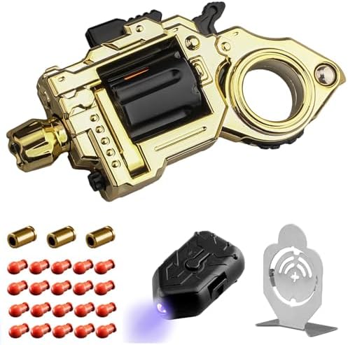 Juguetes sensoriales de metal para adultos con pistola: anillo para la ansiedad para hombres, alivio del estrés, alivio del estrés, alivio del estrés, para concentración de dedos, oficina, estudio, vi