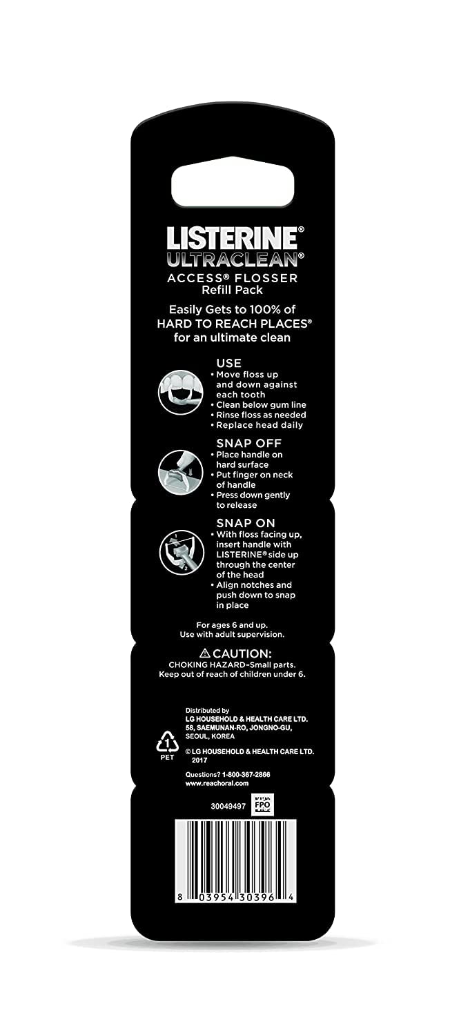 REACH® Listerine Ultraclean Access - Cabezales de repuesto para hil...