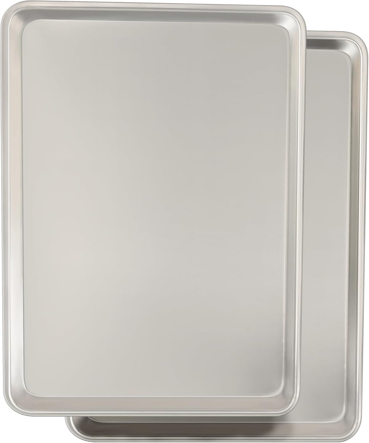 Juego de Bandejas para Hornear de Calidad Comercial, Bandeja de Horno de Aluminio Natural, Bandeja para Repostería a Prueba de Deformación Umite Chef, Bandejas para Galletas Grandes y Gruesas para Hornear, Asar (2 Pack, 18X13In)