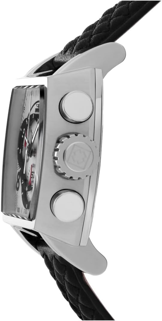 Invicta S1 Rally - Correa de cuero negro de cuarzo con pantalla analógica de acero inoxidable para hombre, reloj casual, 26 (Modelo: 27918, 27919, 27920)