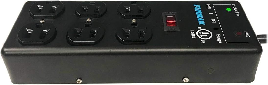 Furman SS-6B-PRO - Protector de sobretensiones de 6 tomas con EVS, 15 A