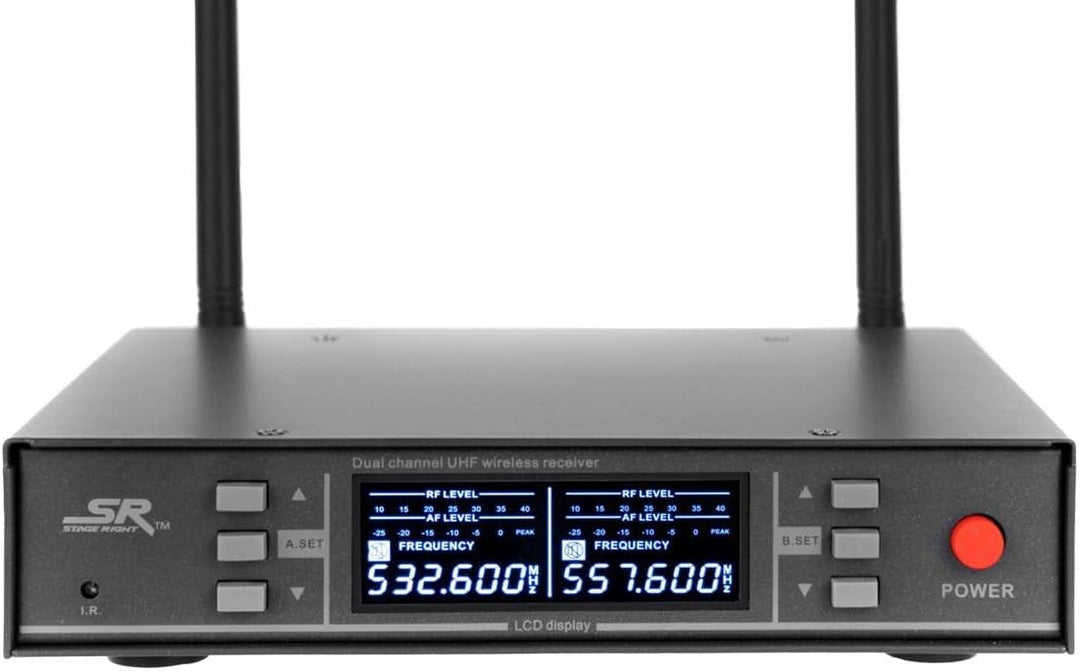 Monoprice Sistema de micrófonos inalámbricos de mano dual UHF de 20...