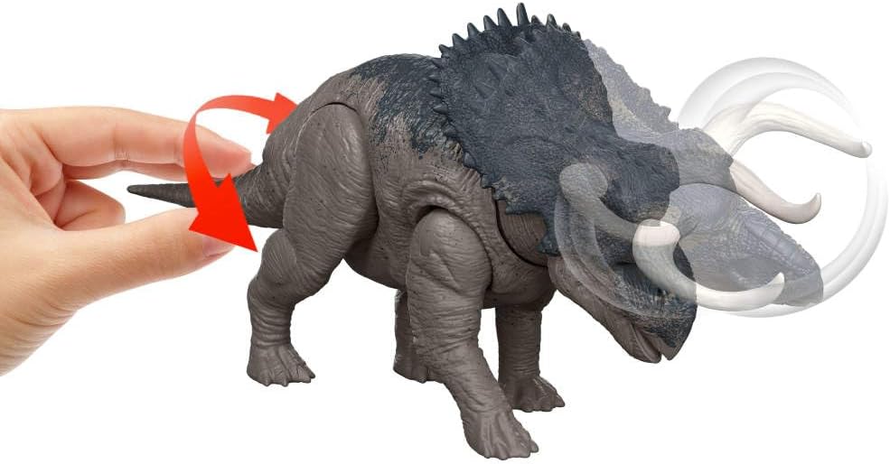 Mattel Jurassic World Rebirth Wild Roar Nasutoceratops - Juguete de...