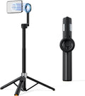 TODI Trípode magnético de 60 pulgadas para iPhone, mini palo magnético selfie stick compatible con iPhone serie 12-17 con anillo de metal