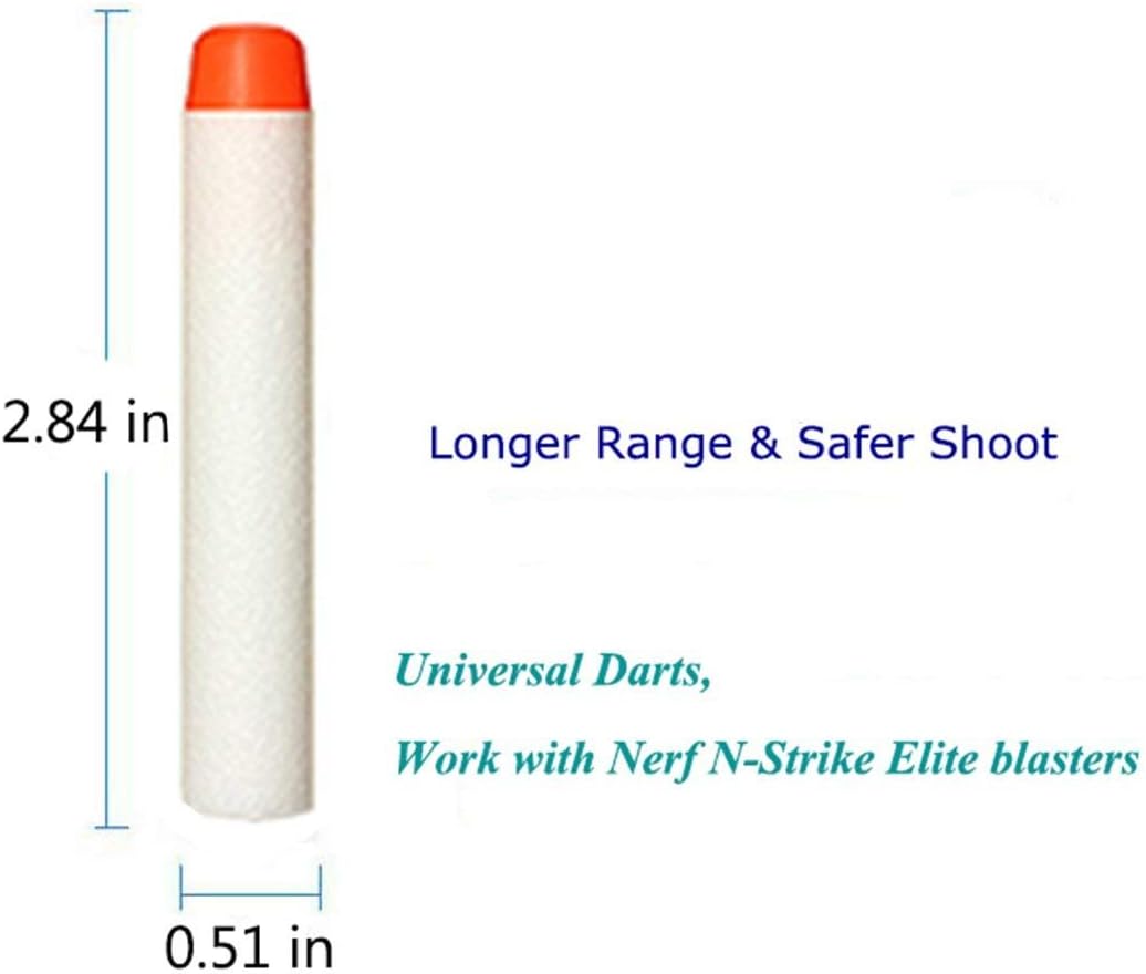 AMOSTING - Dardos de repuesto para dardos Nerf N-Strike Elite (1000 unidades, 100 unidades, color blanco)
