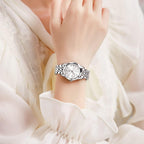OLEVS Reloj para Mujer Moderno de Moda con Diamantes para Damas Analógico, Acero Inoxidable, Resistente al Agua, Luminosa, Día, Fecha, Dos Tonos