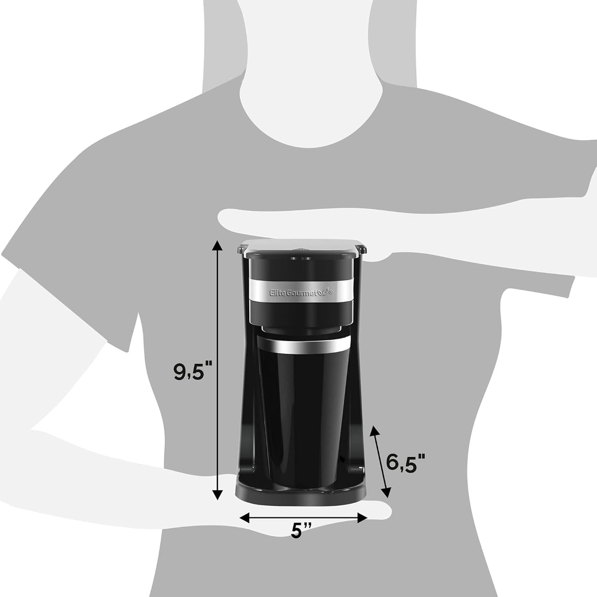 Elite Gourmet EHC111A Personal Single-Serve Compact Coffee Maker, negro