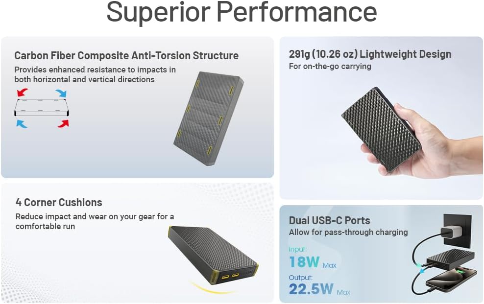 Nitecore NB20000 Gen 3 20000mAh Banco de Energía, Carga Rápida QC P...