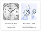OLEVS Reloj para Mujer Plateado de Acero Inoxidable Elegante Analógico Lúmenes Visibles