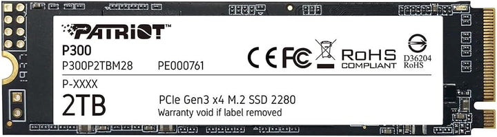 Patriot P300 M.2 PCIe Gen 3 x4 2TB SSD de Bajo Consumo de Energía