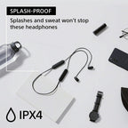 Sony WI-C100 - Auriculares inalámbricos Bluetooth con micrófono integrado, Negro, Tamaño único