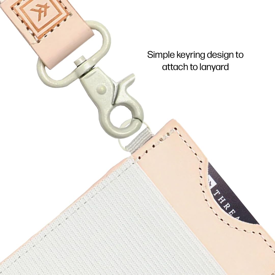 Thread Wallets Cartera con tarjetero de cuero minimalista ultradelgada (blanco hueso)