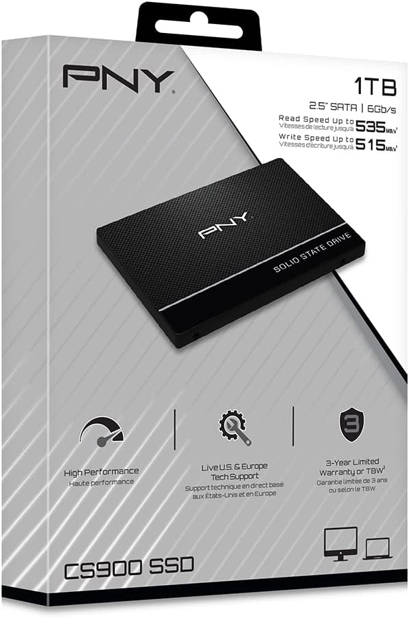 PNY CS900 - Unidad interna de estado sólido (SSD) de 1 TB 3D NAND 2...