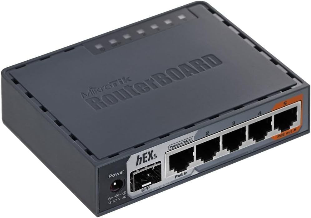 Mikrotik hEX S RB760iGS Router 5X Gigabit Ethernet, SFP, CPU de doble núcleo 880MHz