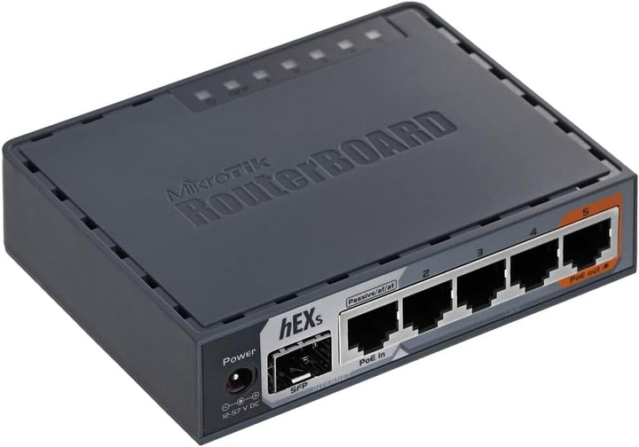 Mikrotik hEX S RB760iGS Router 5X Gigabit Ethernet, SFP, CPU de dob...