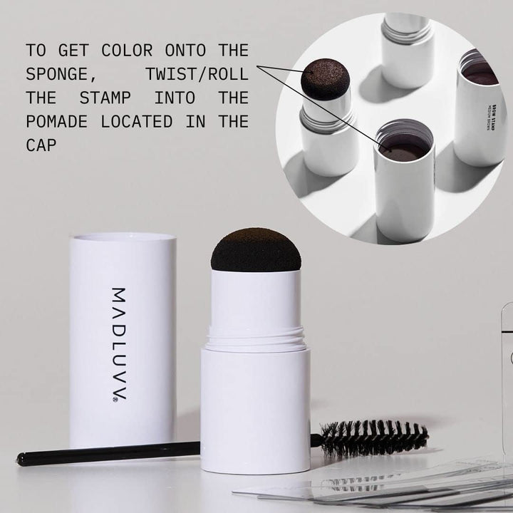 MADLUVV Kit de sellos para cejas con plantillas de cejas, fácil mol...