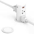 Toma de corriente desplegable de 20 A para encimera, tira de alimentación empotrada con agujero de 2.5 pulgadas, receptáculo resistente a manipulaciones, USB C de 20 W, 4 tomas, ahorro de espacio para cocina, escritorio de oficina, cable de extensión de 1