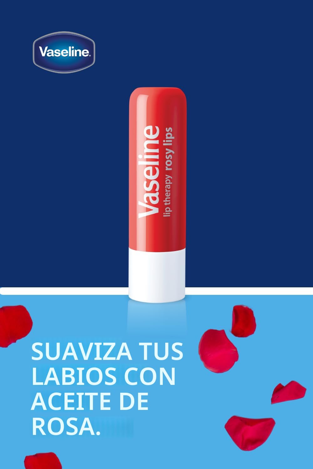 Vaseline Lip Rosy, nutrición de acción rápida, ideal para labios ag...