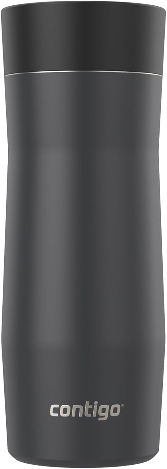 Contigo West Loop - Taza de viaje aislada de acero inoxidable 3.0, a prueba de fugas con tapa de sellado automático, 16 onzas, negro mate