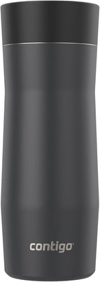 Contigo West Loop - Taza de viaje aislada de acero inoxidable 3.0, a prueba de fugas con tapa de sellado automático, 16 onzas, negro mate