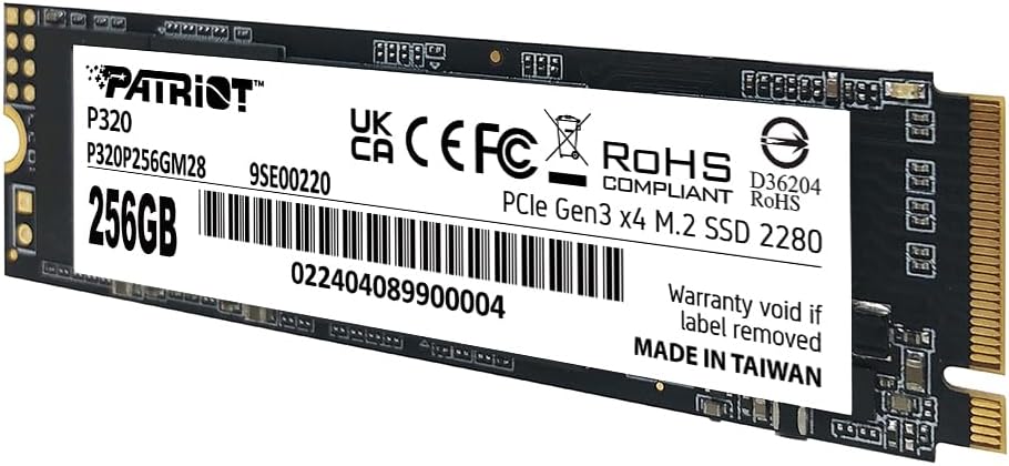 Patriot Memory P320 256GB SSD interno - NVMe PCIe Gen 3x4 - M.2 228...