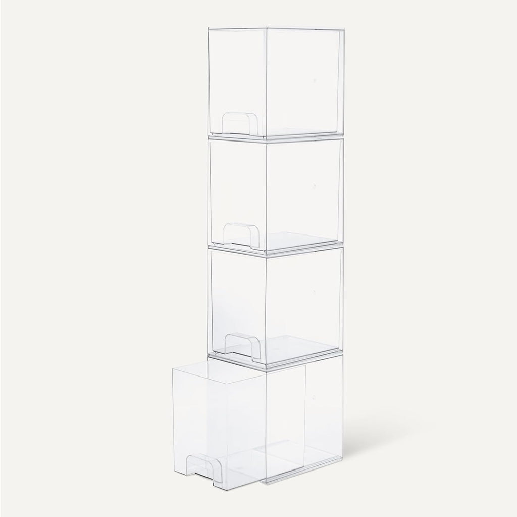 Amazon Basics Cajones organizadores de maquillaje apilables de plás...