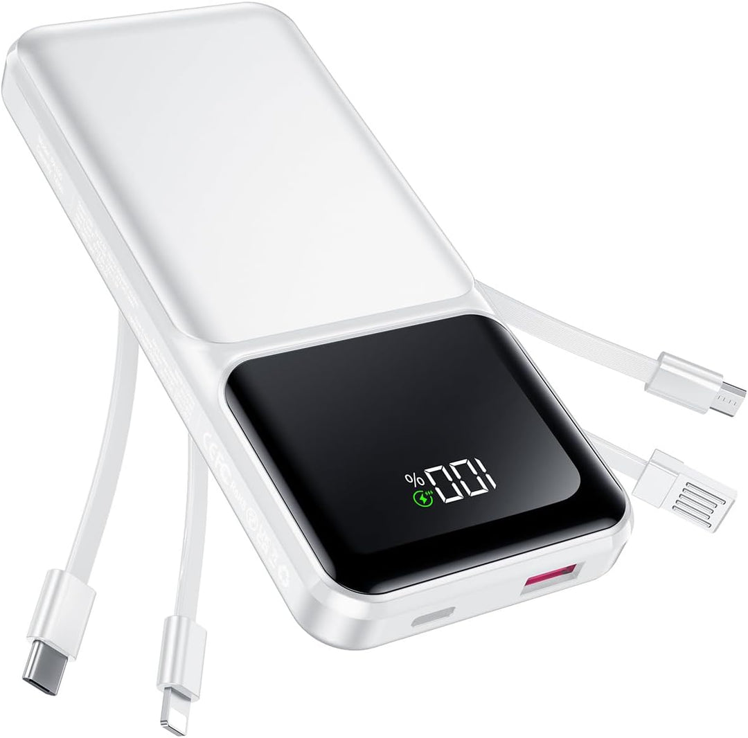 Cargador portátil con cable integrado - Carga rápida de 22.5W, banc...