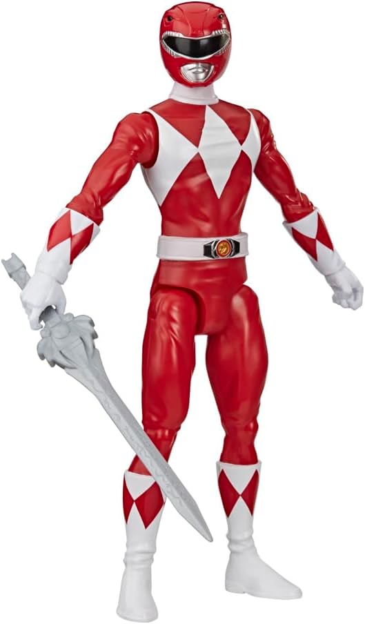 Power Rangers Mighty Morphin Red Ranger - Figura de acción de 12 pulgadas inspirada en el programa de televisión clásico, con accesorio de espada de poder