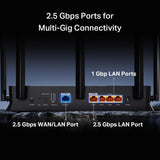 TP-Link Dual-Band BE5000 WiFi 7 Router Archer BE260 | 5-Stream 5Gbp...