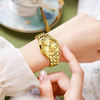 OLEVS Reloj Femenino Clásico de Mujer para Damas Análogo Acero Inoxidable Resistente al Agua Luminosa Día Fecha Dos Tonos de Fácil Lectura en la Muñeca