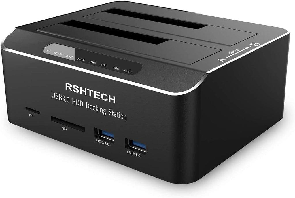 RSHTECH Estación de acoplamiento para disco duro, base SATA de doble bahía