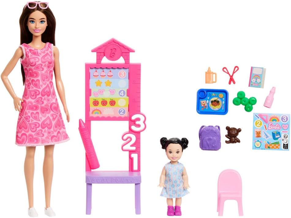 Barbie Juego de profesores de carreras con muñeca de moda