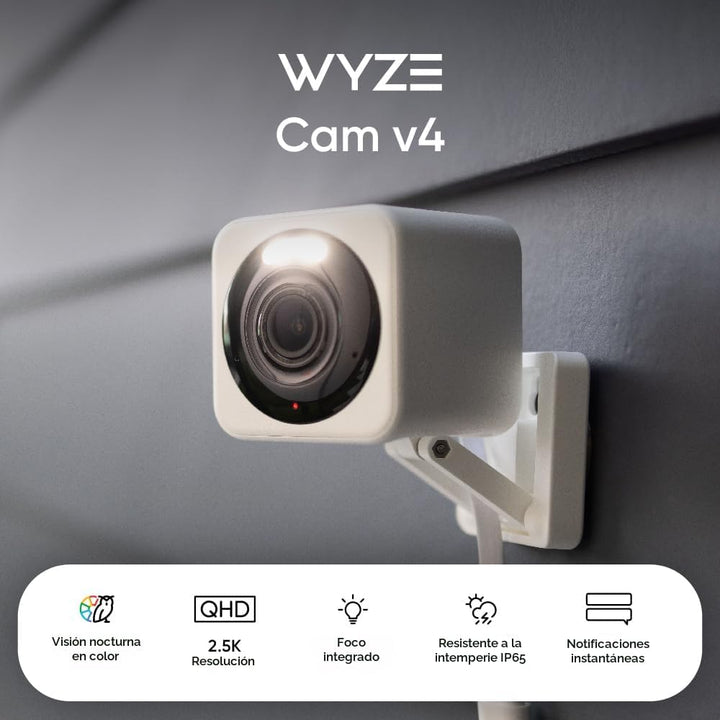 WYZE Cam v4 (último modelo), cámara de seguridad AI de 2.5 K, cámar...