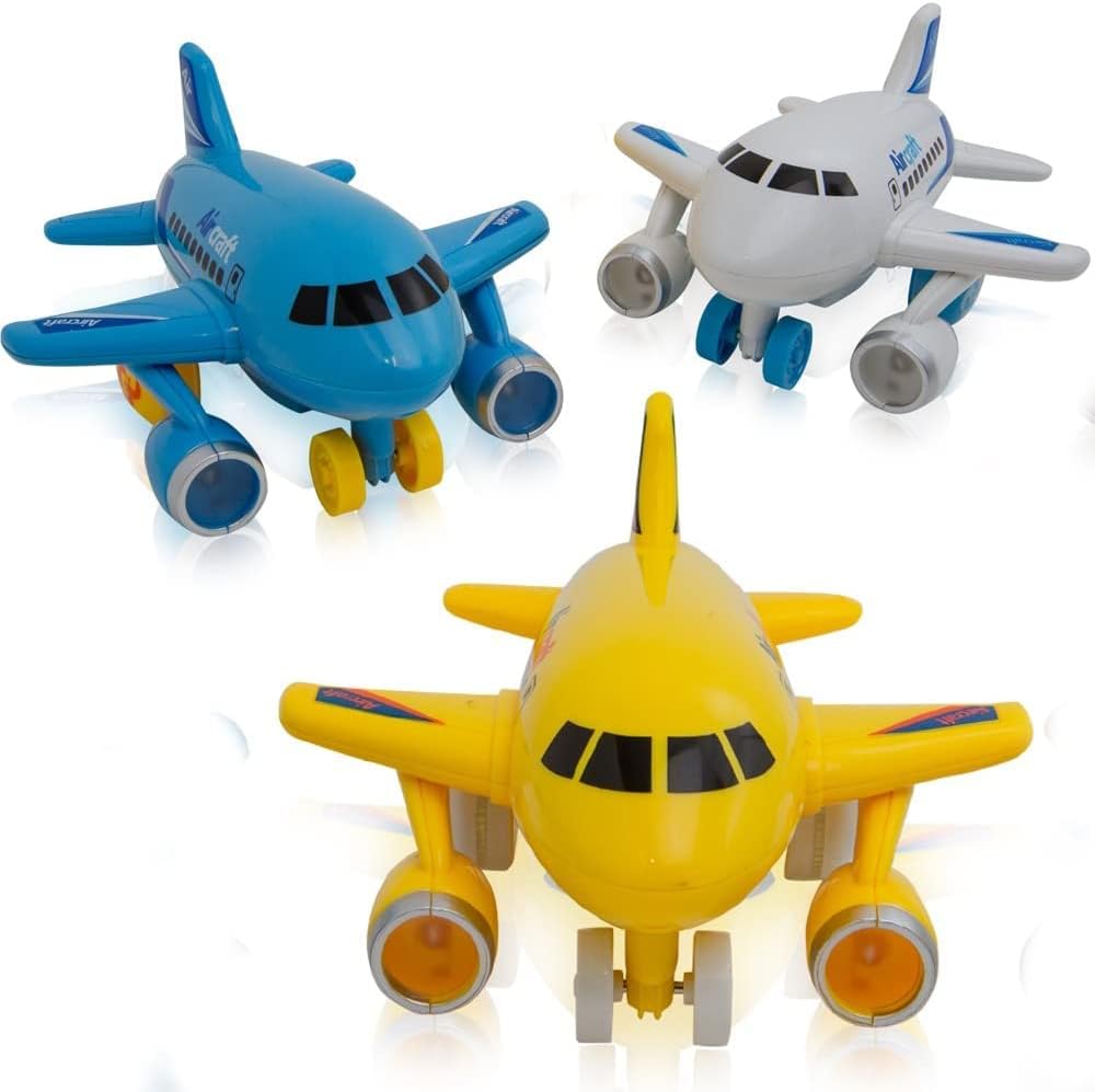 KIDSTHRILL Juguete de avión para niños y niñas. Juego de tres avion...