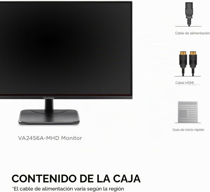ViewSonic VA2456A-MHD Monitor de 24 pulgadas 1080p, pantalla IPS co...