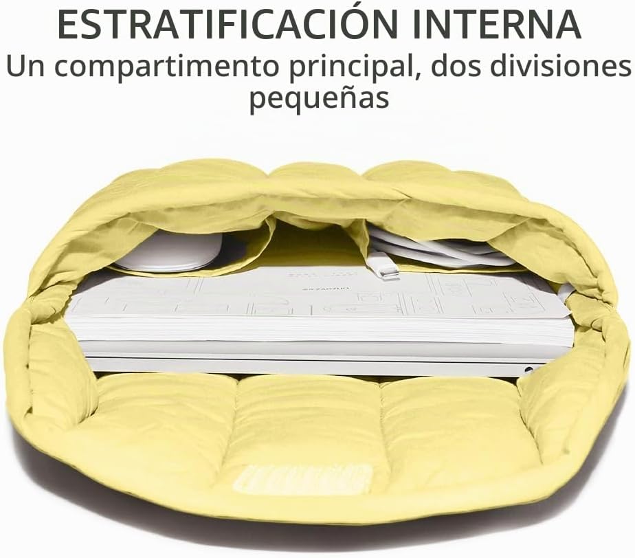Funda acolchada para laptop de 13 a 14 pulgadas, color amarillo, fu...