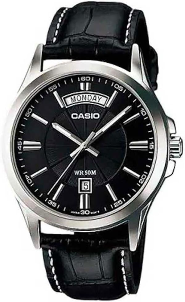 Reloj clásico Casio, negro, correa